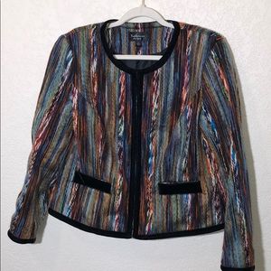 Katherine New York Velvet and Yarn Bolero Jacket L